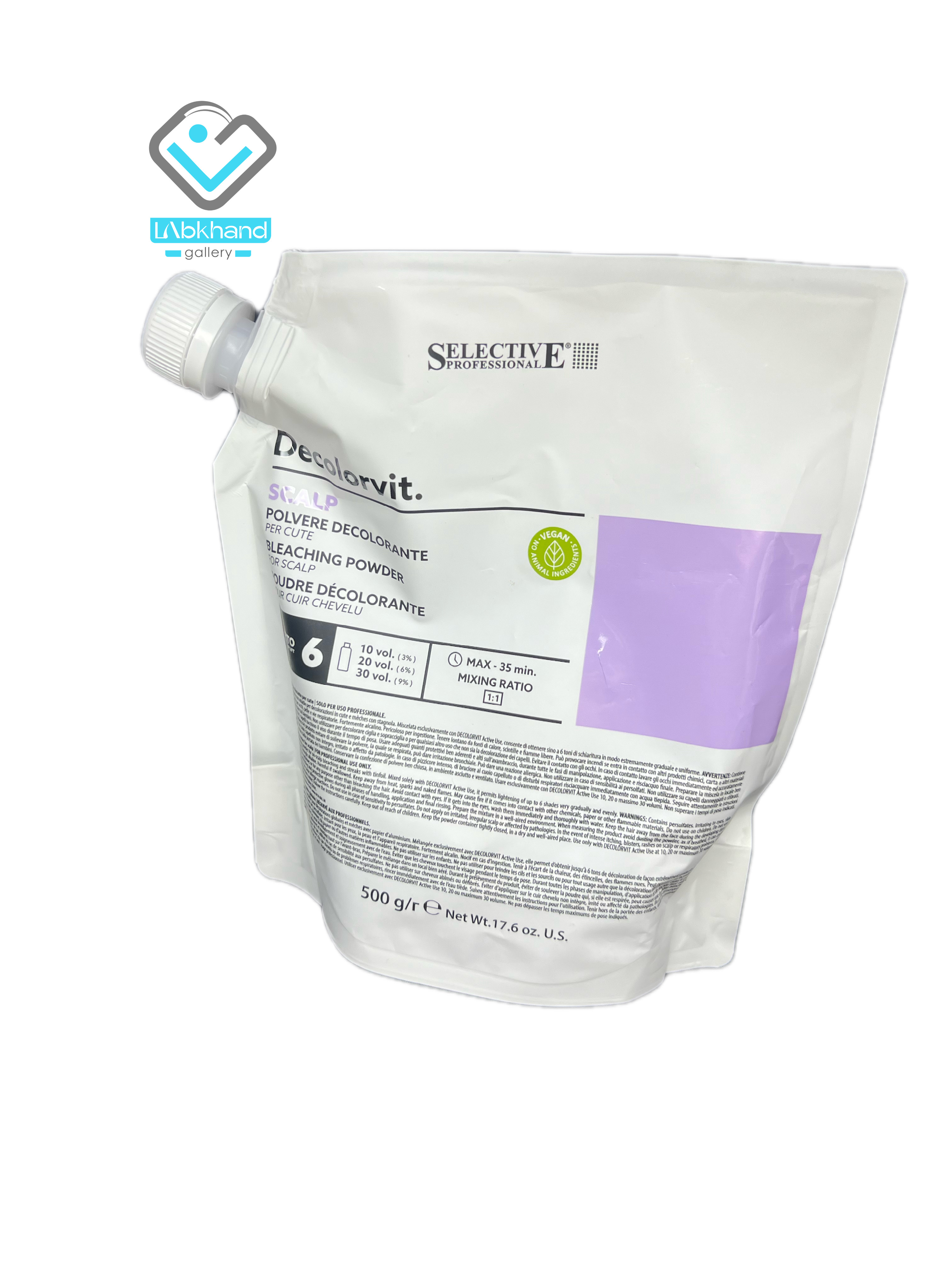 پودر دکلره اسکالپ سلکتیو بنفش پایه 6- 500 گرم سری جدید